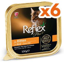 Reflex - Reflex Plus Kitten Biftek Etli Jöleli Yavru Kedi Yaş Maması 100 Gr x 6 Adet