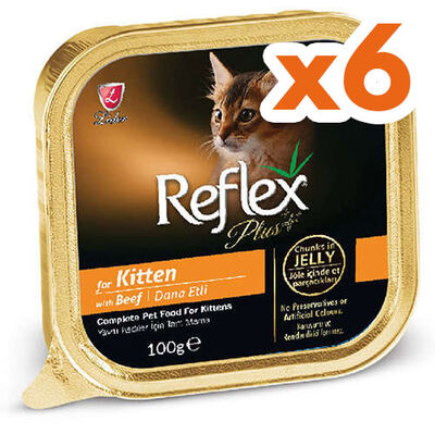 Reflex Plus Kitten Biftek Etli Jöleli Yavru Kedi Yaş Maması 100 Gr x 6 Adet