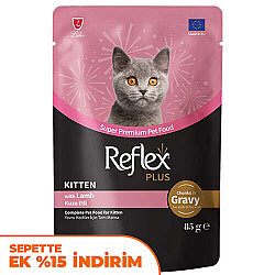 Reflex Plus Kitten Pouch Gravy Kuzu Etli Soslu Yavru Kedi Yaş Maması 85 Gr - Reflex