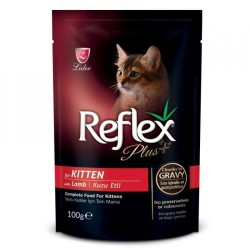 Reflex - Reflex Plus Kitten Pouch Gravy Kuzu Etli Soslu Yavru Kedi Yaş Maması 100 Gr
