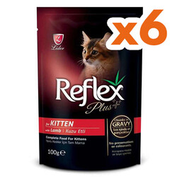 Reflex - Reflex Plus Kitten Pouch Kuzu Etli Yavru Kedi Yaş Maması 100 Gr x 6 Adet