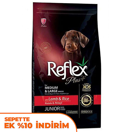 Reflex Plus Kuzu Orta ve Büyük Irk Yavru Köpek Maması 3 Kg - 1
