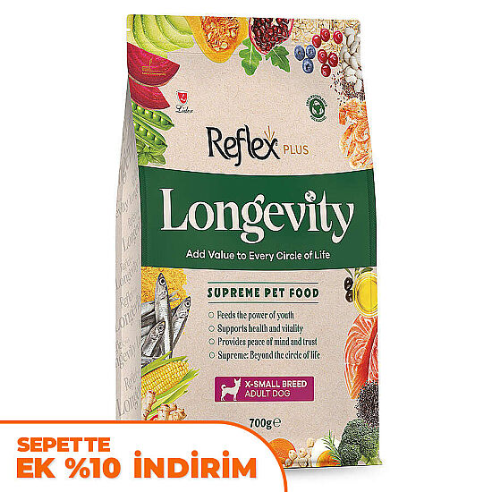 Reflex Plus Longevity Çok Küçük Irk Yetişkin Köpek Maması 700 Gr - 1