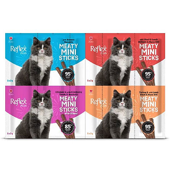 Reflex Plus Meaty Mini Sticks Mix 4 Çeşit Karışık Çubuk Kedi Ödülleri 2 Gr x 20 Sticks - 2