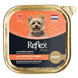 Reflex Plus Pate Kuzu Etli ve Balkabaklı Küçük Irk Köpek Yaş Maması 85 Gr - Reflex