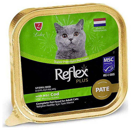 Reflex Plus Pate Morina Balıklı Kısırlaştırılmış Kedi Yaş Maması 85 Gr - 1