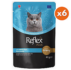 Reflex Plus Pouch Gravy Beyaz Balıklı Soslu Kedi Yaş Maması 85 Gr x 6 Adet - Reflex