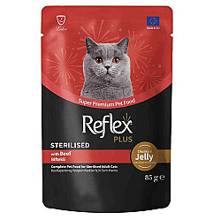 Reflex Plus Sterilised Pouch Jelly Biftekli Kısırlaştırılmış Kedi Yaş Maması 85 Gr - Reflex