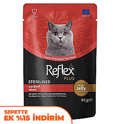Reflex Plus Sterilised Pouch Jelly Biftekli Kısırlaştırılmış Kedi Yaş Maması 85 Gr - Reflex