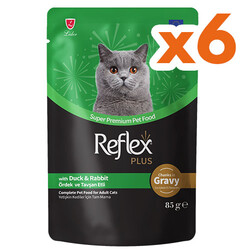 Reflex Plus Pouch Gravy Ördek ve Tavşan Soslu Kedi Yaş Maması 85 Gr x 6 Adet - Reflex