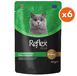 Reflex Plus Pouch Gravy Ördek ve Tavşan Soslu Kedi Yaş Maması 85 Gr x 6 Adet - Reflex