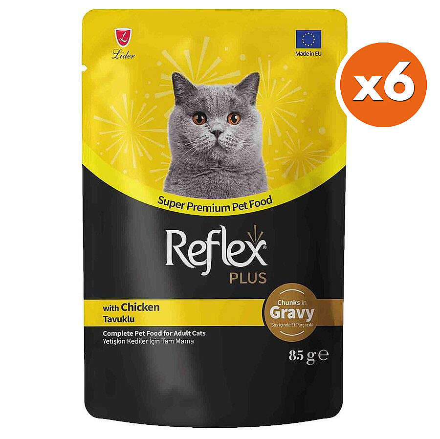 Reflex Plus Pouch Gravy Tavuklu Soslu Kedi Yaş Maması 85 Gr x 6 Adet