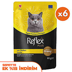 Reflex Plus Pouch Gravy Tavuklu Soslu Kedi Yaş Maması 85 Gr x 6 Adet - Reflex
