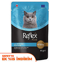 Reflex Plus Pouch Gravy Beyaz Balıklı Soslu Kedi Yaş Maması 85 Gr - Reflex