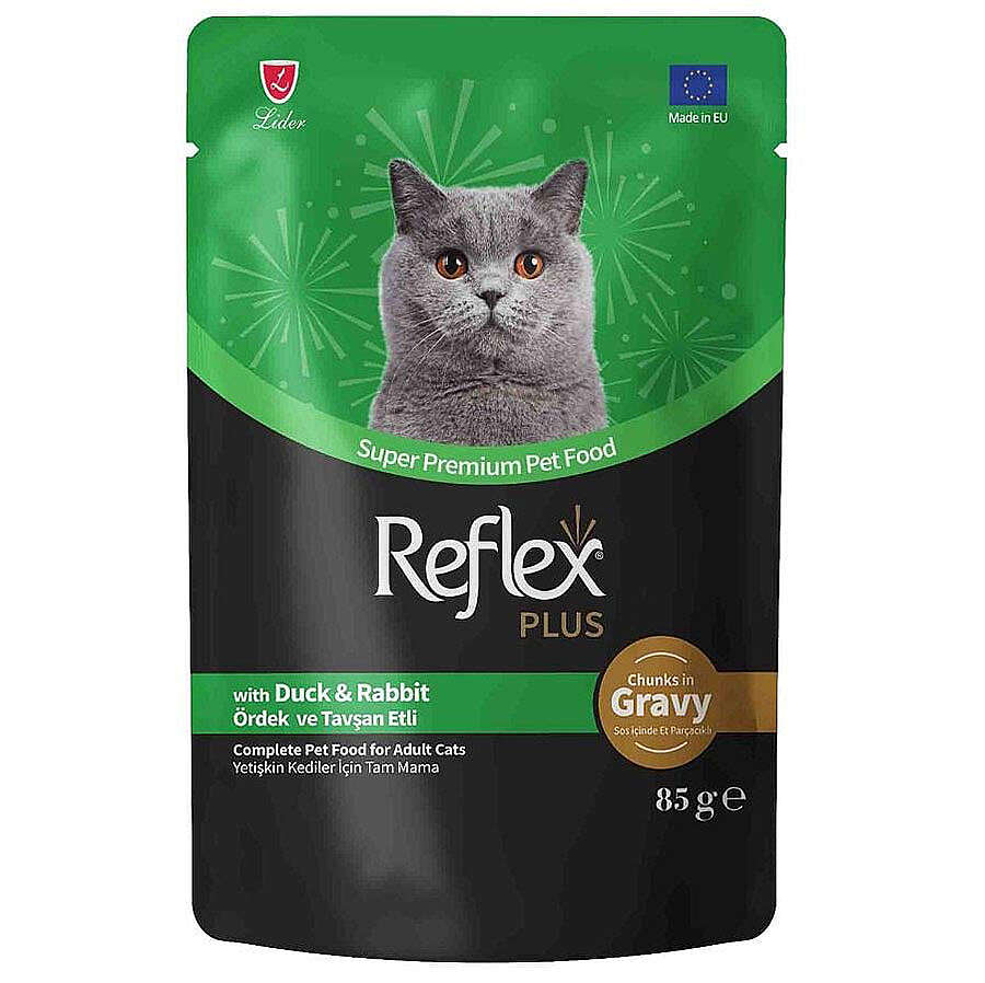 Reflex Plus Pouch Gravy Ördek ve Tavşan Soslu Kedi Yaş Maması 85 Gr