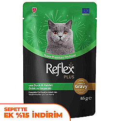 Reflex Plus Pouch Gravy Ördek ve Tavşan Soslu Kedi Yaş Maması 85 Gr - Reflex