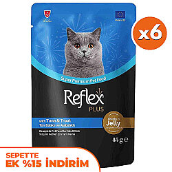 Reflex Plus Pouch Jelly Ton ve Alabalıklı Jöleli Kedi Yaş Maması 85 Gr x 6 Adet - Reflex