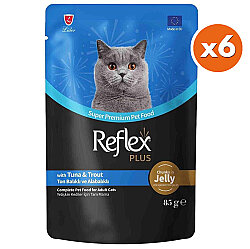 Reflex Plus Pouch Jelly Ton ve Alabalıklı Jöleli Kedi Yaş Maması 85 Gr x 6 Adet - Reflex