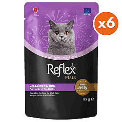 Reflex Plus Pouch Jelly Ton ve Somonlu Jöleli Kedi Yaş Maması 85 Gr x 6 Adet - Reflex