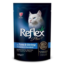 Reflex - Reflex Plus Pouch Jelly Tuna ve Karidesli Jöleli Kedi Yaş Maması 100 Gr