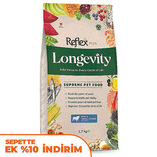 Reflex Plus Puppy Longevity Küçük Irk Yavru Köpek Maması 1,7 Kg - 1