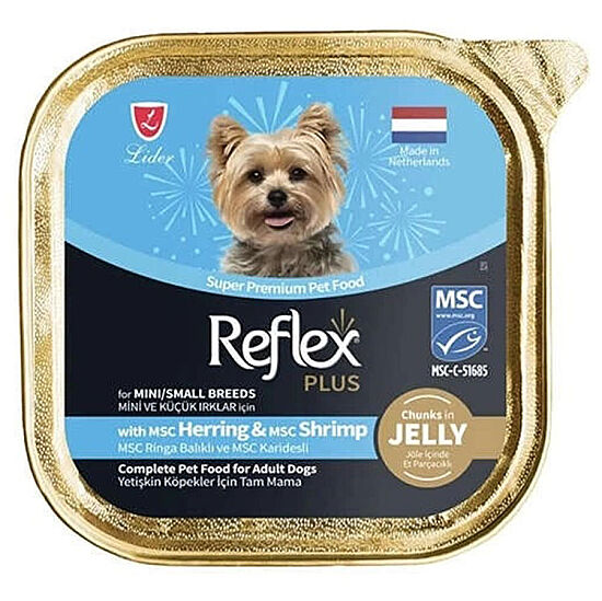 Reflex Plus Jelly Ringa Balığı ve Karides Küçük Irk Köpek Yaş Maması 85 Gr - 1