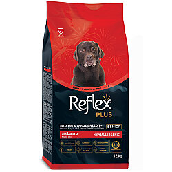 Reflex Plus Senior Kuzu Etli Orta ve Büyük Irk 7 Yaş ve Üzeri Yaşlı Köpek Maması 12 Kg - Reflex