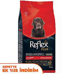 Reflex Plus Senior Kuzu Etli Orta ve Büyük Irk 7 Yaş ve Üzeri Yaşlı Köpek Maması 12 Kg - Reflex