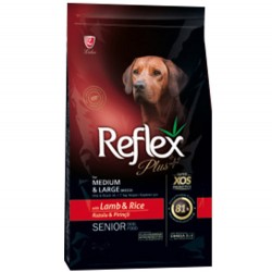 Reflex - Reflex Plus Senior Orta / Büyük Irk Kuzu Yaşlı Köpek Maması 15 Kg 