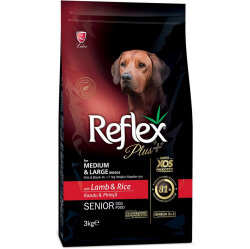 Reflex Plus Senior Orta ve Büyük Irk Kuzu Yaşlı Köpek Maması 3 Kg - Reflex