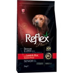 Reflex - Reflex Plus Senior Orta ve Büyük Irk Kuzu Yaşlı Köpek Maması 3 Kg