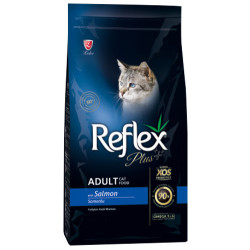 Reflex - Reflex Plus Somonlu Kedi Maması 15 Kg + 4 Adet Temizlik Mendili