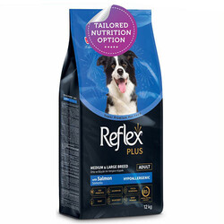 Reflex Plus Somonlu Orta ve Büyük Irk Köpek Maması 12 Kg + 5 Adet Challenge 400 Gr Konserve - 2