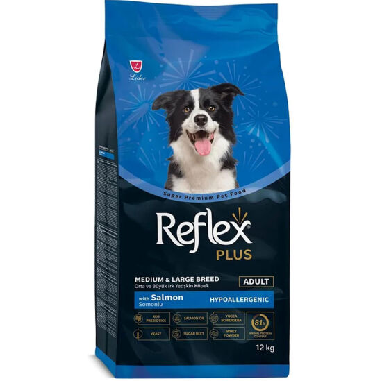 Reflex Plus Somonlu Orta ve Büyük Irk Köpek Maması 12 Kg - 1