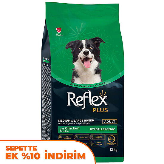 Reflex Plus Tavuk Etli Orta ve Büyük Irk Köpek Maması 12 Kg - 1