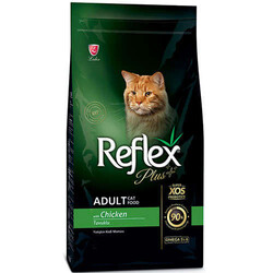 Reflex - Reflex Plus Tavuk Etli Yetişkin Kedi Maması 8 Kg + 3 Adet Temizlik Mendili