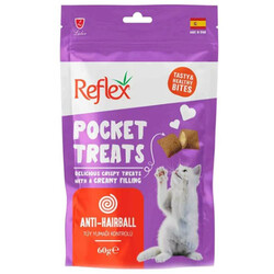 Reflex - Reflex Pocket Treats Anti-Hairball Tüy Yumağı Kedi Ödülü 60 Gr