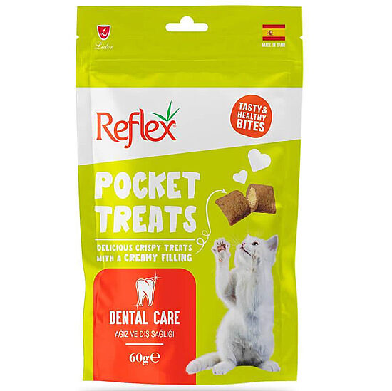 Reflex Pocket Treats Dental Care Ağız ve Diş Sağlığı Kedi Ödülü 60 Gr - 1
