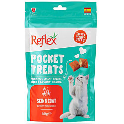 Reflex Pocket Treats Skin Coat Deri ve Tüy Sağlığı Kedi Ödülü 60 Gr - Reflex