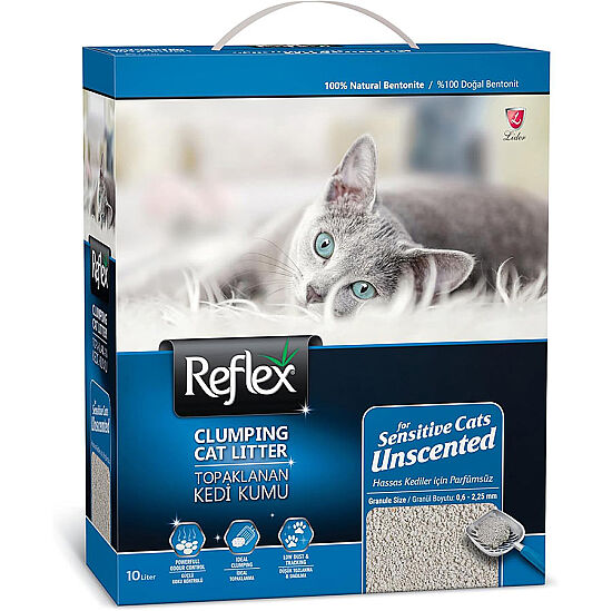 Reflex Sensitive Unscented Parfümsüz Hassas Kedi Kumu 10 Lt - 1