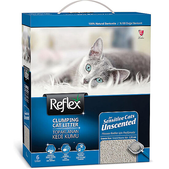 Reflex Sensitive Unscented Parfümsüz Hassas Kedi Kumu 6 Lt - 1