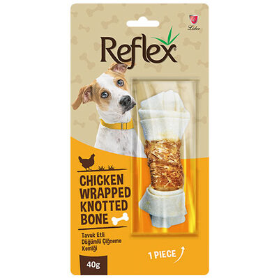 Reflex Tavuk Etli Düğümlü Çiğneme Burgu Kemiği 40 Gr