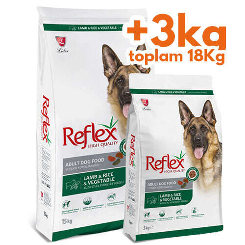 Reflex Vegetable Kuzu Ve Sebze Kopek Mamasi 15 Kg 3 Kg Toplam 18 Kg Bonus Paketler Kampanyali Kopek Kuru Mamalari Kopek Kuru Mamalari Reflex