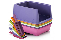 Relax Pembe Yarım Kapalı Kedi Tuvaleti + Kürek 50 x 38 x 14 Cm - Relax