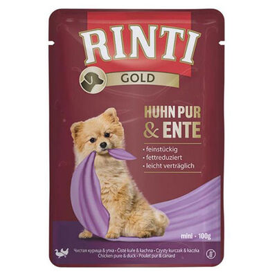 Rinti Pouch Gold Tavuk ve Ördek Etli Küçük Irk Köpek Yaş Maması 100 Gr