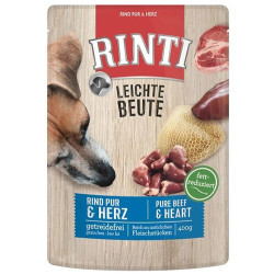 Rinti - Rinti Rind Pure Beef Sığır ve Tavuk Yüreği Tahılsız Köpek Yaş Mama 400 Gr
