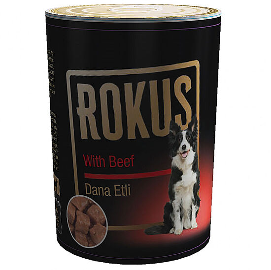 Rokus Dana Eti (Kırmızı Et) Parçalı Konserve Köpek Maması 410 Gr - 1