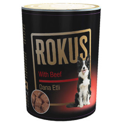 Rokus - Rokus Dana Eti (Kırmızı Et) Parçalı Konserve Köpek Maması 410 Gr