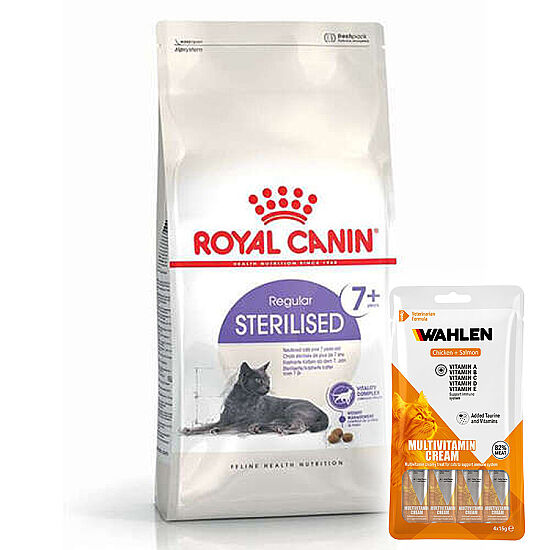Royal Canin Sterilised +7 Kısırlaştırılmış Yaşlı Kedi Maması 1,5 Kg + 1 Paket Wahlen Multivitamin 4x15 - 1