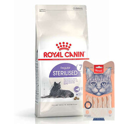 Royal Canin - Royal Canin Sterilised +7 Kısırlaştırılmış Yaşlı Kedi Maması 1,5 Kg + Wanpy Creamy Treat 5x14 Gr